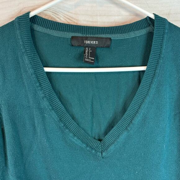 Forever 21 Blue V-Neck Pullover Sweater Size Small - Picture 2 of 7